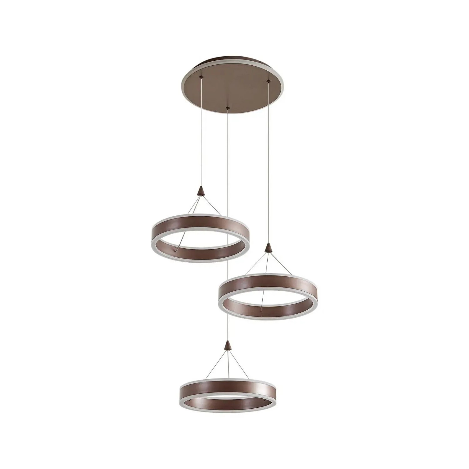 Lucande LED Kolo 10042878 Dimmbar Modern in Braun aus Metall 3-flammig Wohnzimmerleuchte