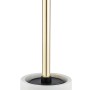 Wenko WC-Garnitur Odos, weiße WC-Bürste mit goldfarbenem Stiel und Marmor-Optik.
