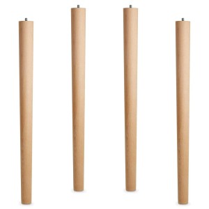 SOTECH 4 Stück Tischbeine Buche Massiv Ø60 mm Ø40 mm Höhe 710 mm