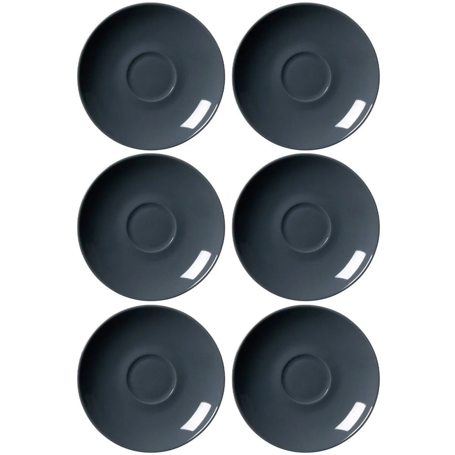 Ritzenhoff & Breker DOPPIO Kaffeeuntertassen 16 cm 6er Set Anthrazit