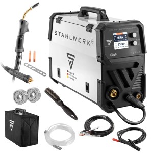 STAHLWERK MIG MAG 200 Doppelpuls Pro Schweißgerät mit Zubehör. Vollsyrgisches 200 Ampere Schweißgerät.
