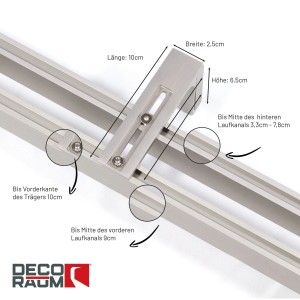 Deco-Raum Gardinenschiene nach Maß 2-Lauf Loft Edelstahl-Optik 320cm