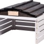 Dobar Mährobotergarage mit abnehmbarem Dach, weiß und schwarz, aus Holz.