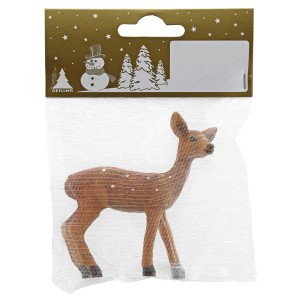 Deko-Rehkitz aus Polyresin, 8x7 cm, braun, für die Weihnachtsdekoration.