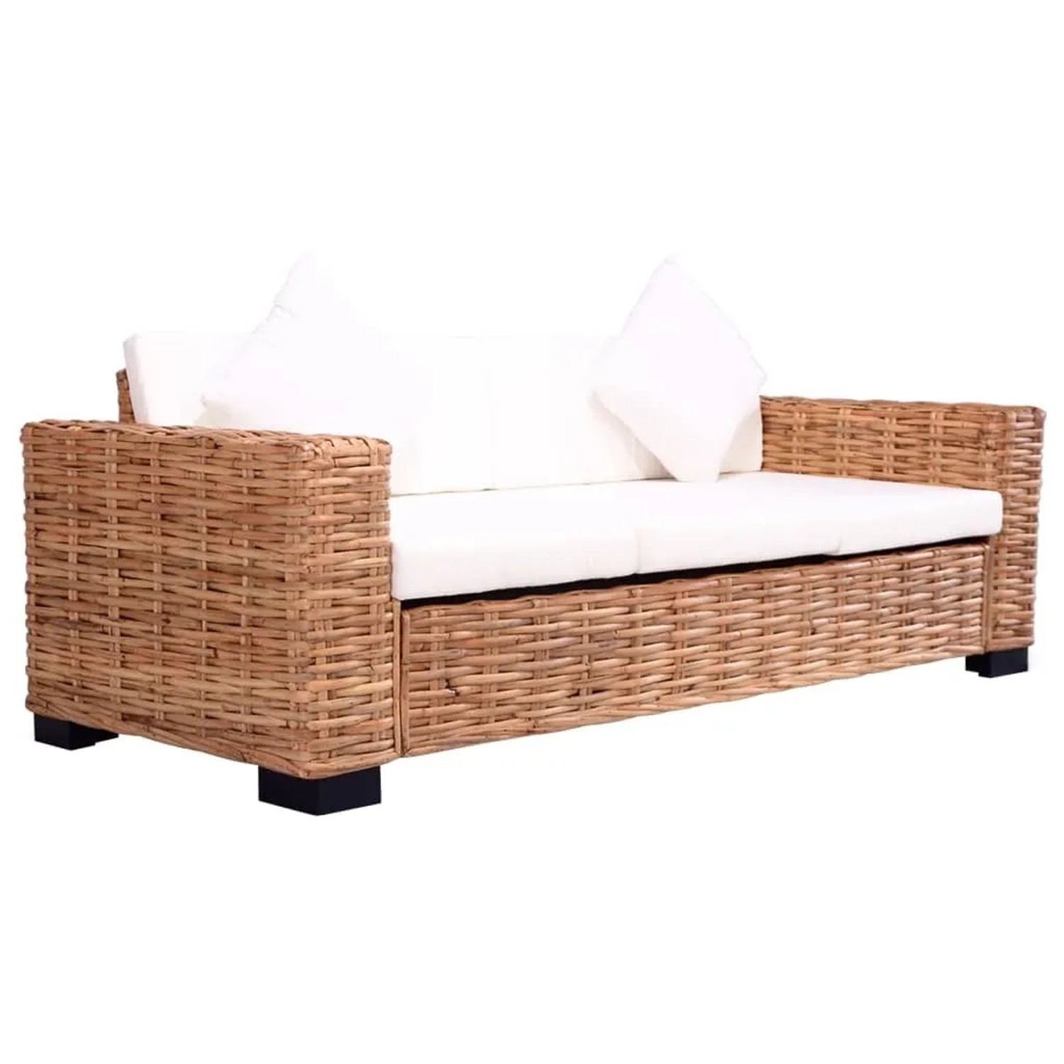 vidaXL 3-Sitzer Gartensofa Natur Rattan 276351