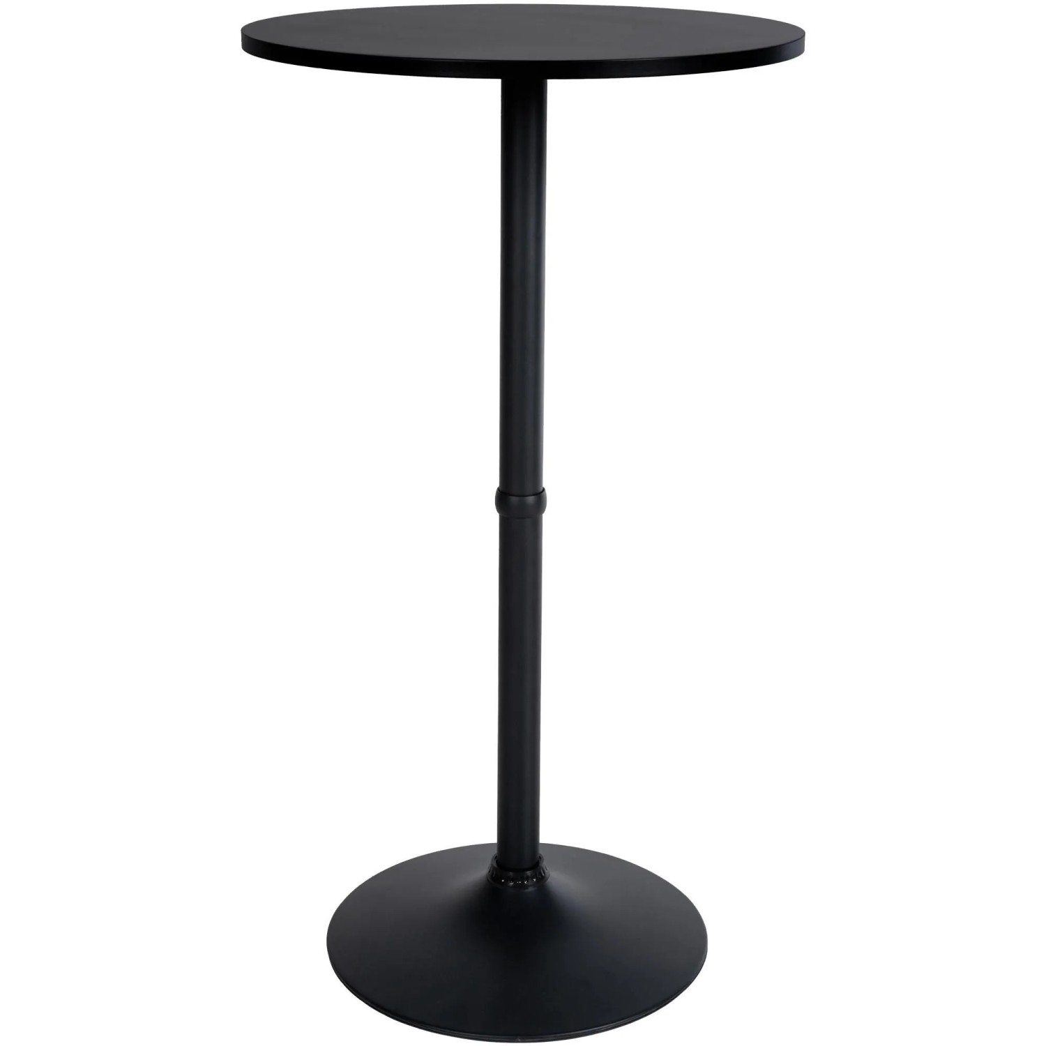 DELUKE Stehtisch Rund Ø 60cm BERLI Aluminium Gestell Bistrotisch Gastro Bartisch Rund 108x60cm Schwarz-Schwarz