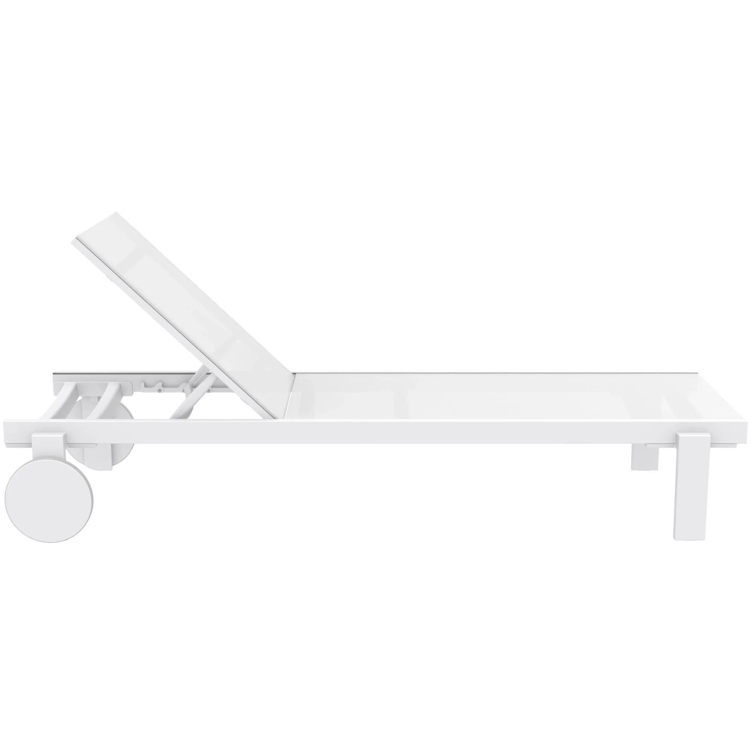 DELUKE Sonnenliege RUNE mit Rollen Klappbar 74x190x31cm Metall Weiß Gartenliege Strandliege_5