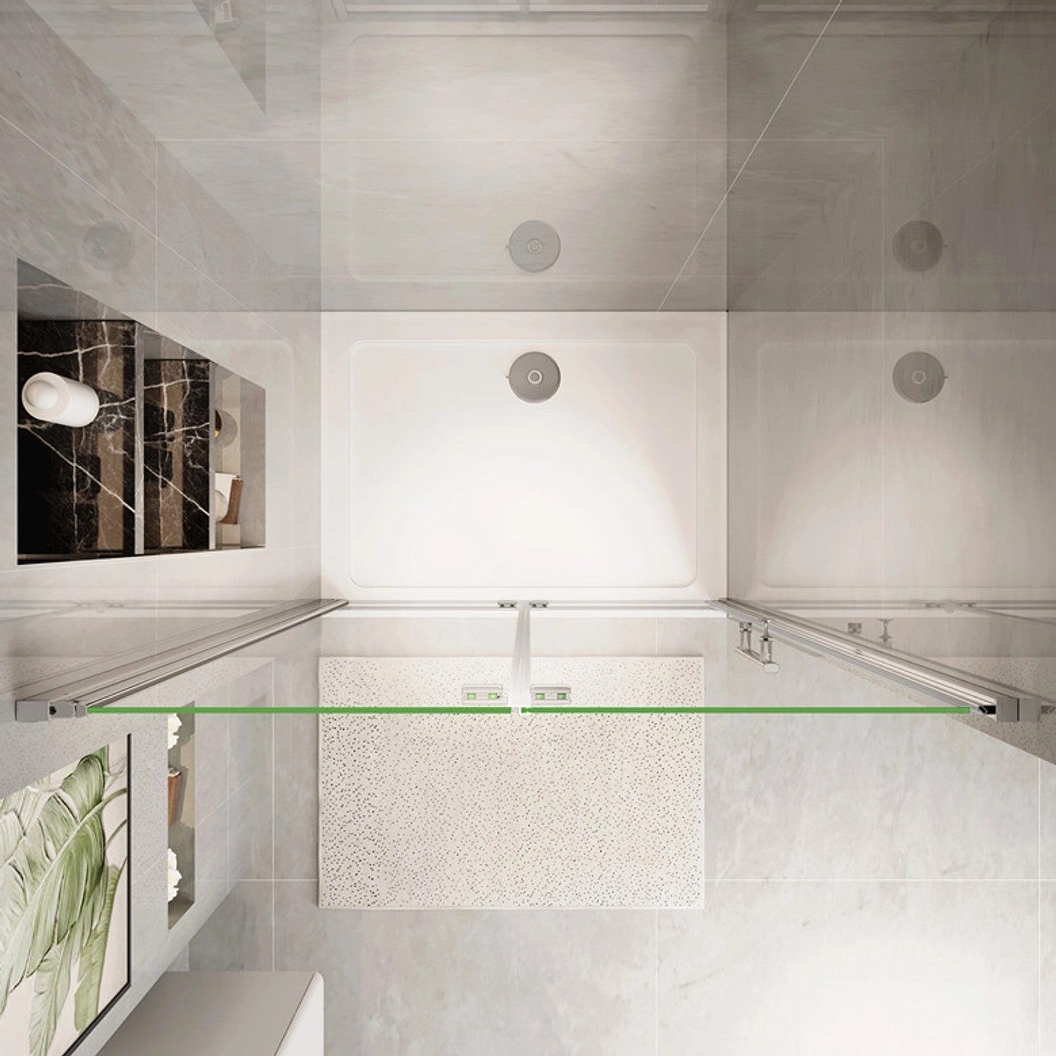 Duschparadies Duschtür Nischentür Falttür 70x185cm,Chrome,6mm Nano Glas Dusche_6