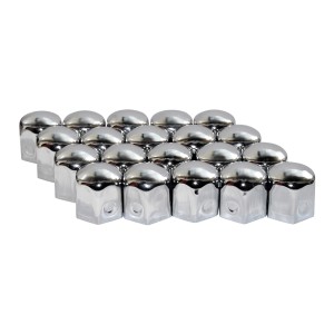 Eufab Radschrauben-Kappen, 20 Stück, 17 mm, verchromt, zum Schutz der Radschrauben.