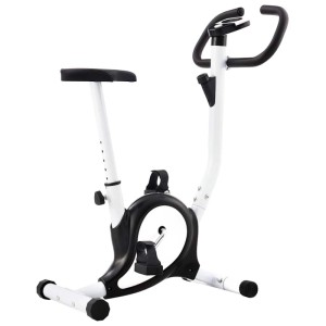 vidaXL Heimtrainer, schwarz-weiß, mit Riemenantrieb für Fitness zu Hause.
