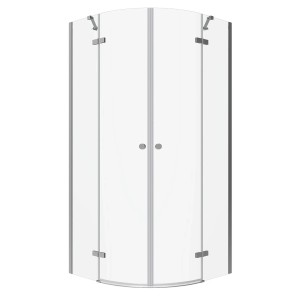 Aquabatos 90 x 90 cm Runddusche Duschkabine Viertelkreis Duschabtrennung Schwingtür 6 mm NANO ESG Sicherheitsglas Halbrunde Duschwand Höhe 195 cm