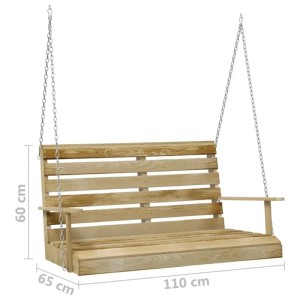 vidaXL Schaukelbank aus imprägniertem Kiefernholz mit Ketten, 110 cm breit.