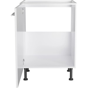 Optifit Spülenunterschrank Bengt932, 60 cm, weiß, mit Tür und Edelstahlgriff.