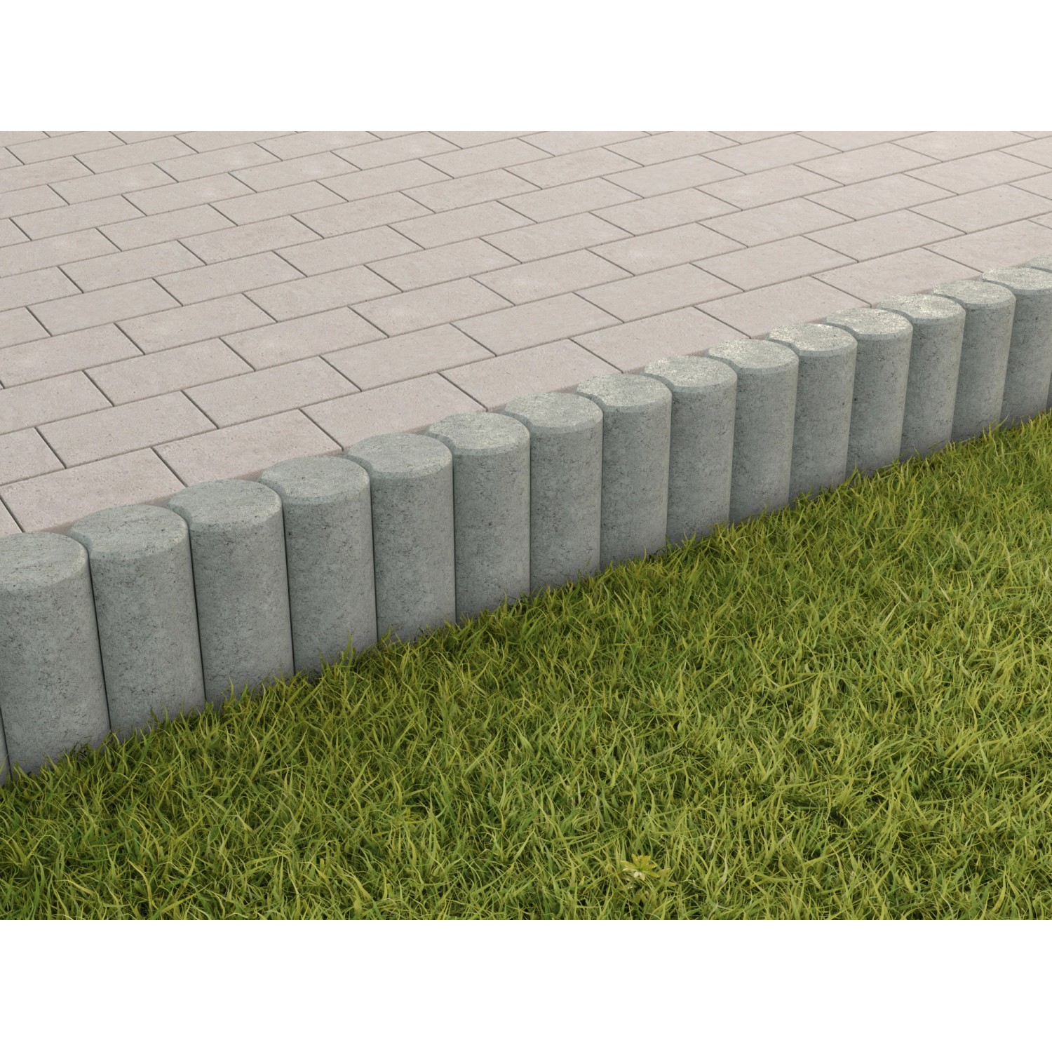 Diephaus Minipalisade gekehlt Grau 40 x 11 x 11 cm
