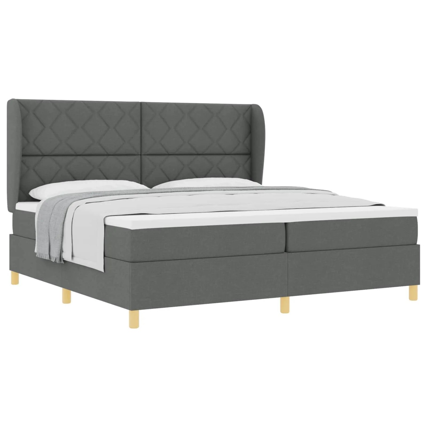 vidaXL Boxspringbett mit Matratze Dunkelgrau 90x190 cm Dunkelgrau 3340838