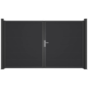 GroJa Tor BasicLine Nova 2-flügelig 300 cm x 180 cm Anthrazit DIN R