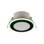 Schwarzer, runder Trio LED Einbaustrahler Argus mit RGBW-Farbwechsler, Ø 8,2 cm.