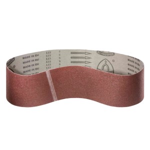 Rotbraunes Klingspor Gewebe Schleifband 64x356 mm, Korn 80, für Bandschleifer. Zubehör für Metall, Holz.