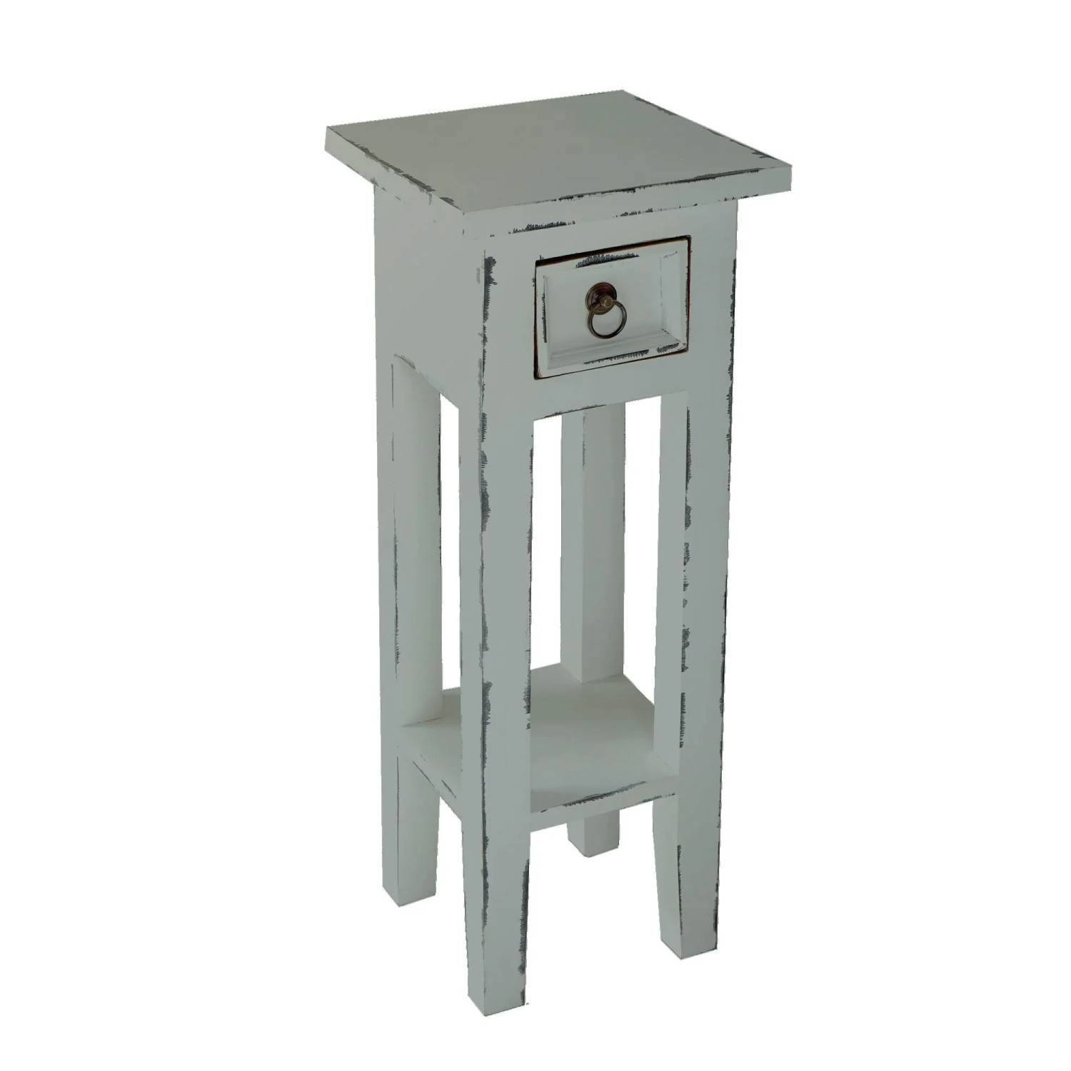 DELUKE Beistelltisch SILKE Mahagoni Grau 67x25x25cm Couchtisch Sofatisch Abstelltisch