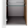 Fackelmann Waschtisch-Unterbauschrank Verona, Nussbaum/Weiß Hochglanz, mit Tür links und Einlegeboden.