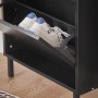 SoBuy Schuhkipper FSR151-SCH, schwarz, mit zwei Klappen und Schuhen im offenen Fach.