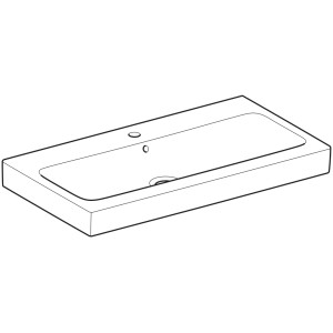 Geberit iCon Waschbecken, 90 cm, weiß, mit Hahnloch und Überlauf, KeraTect Beschichtung.