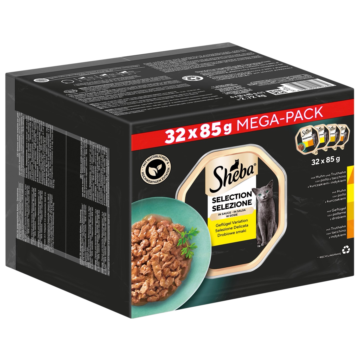 Sheba Katzen-Nassfutter Selection in Sauce Geflügel Variation 32 x 85 g
