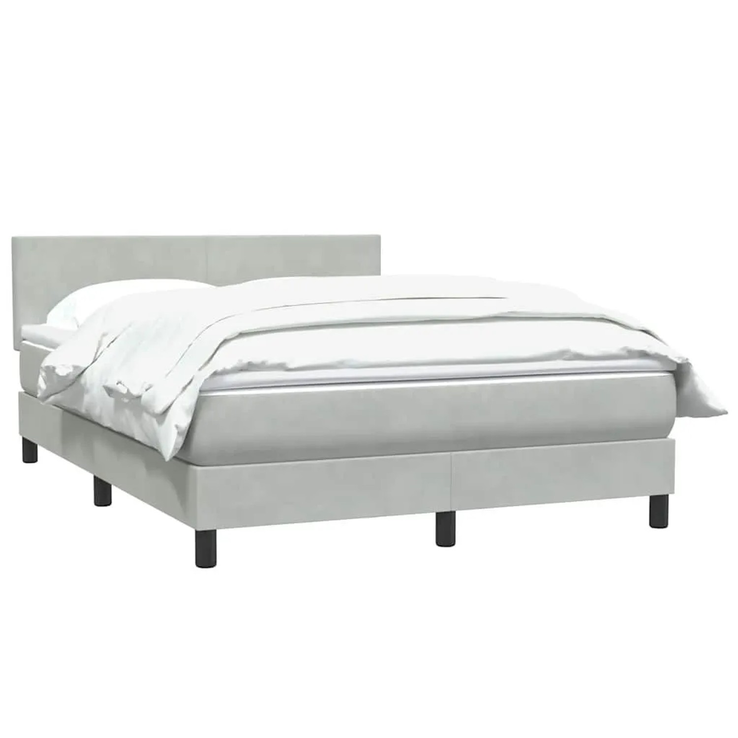 vidaXL Boxspringbett mit Matratze Hellgrau 160x210 cm Samt 3316023 günstig online kaufen
