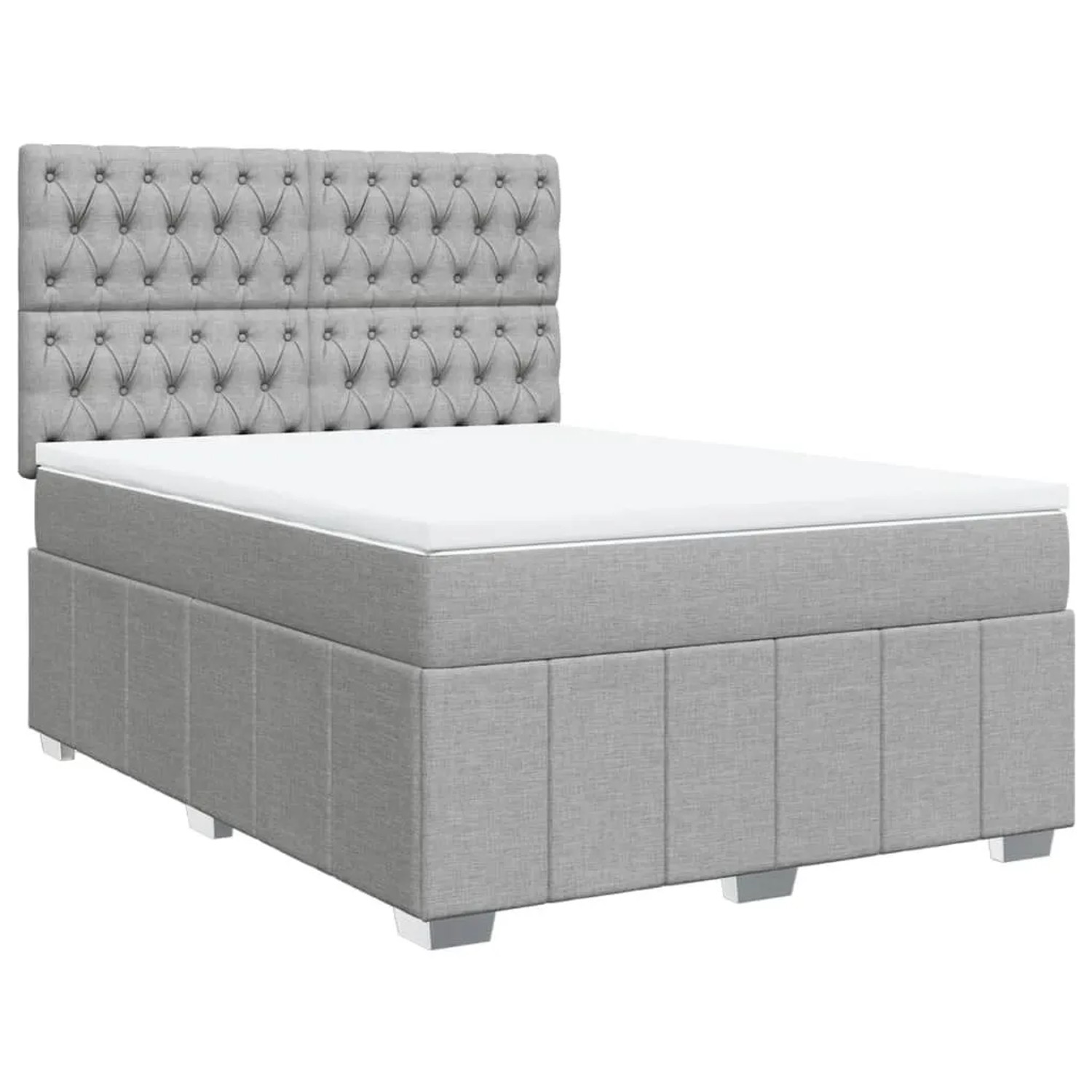 vidaXL Boxspringbett mit Matratze Hellgrau 140x200 cm Stoff 3293998 günstig online kaufen