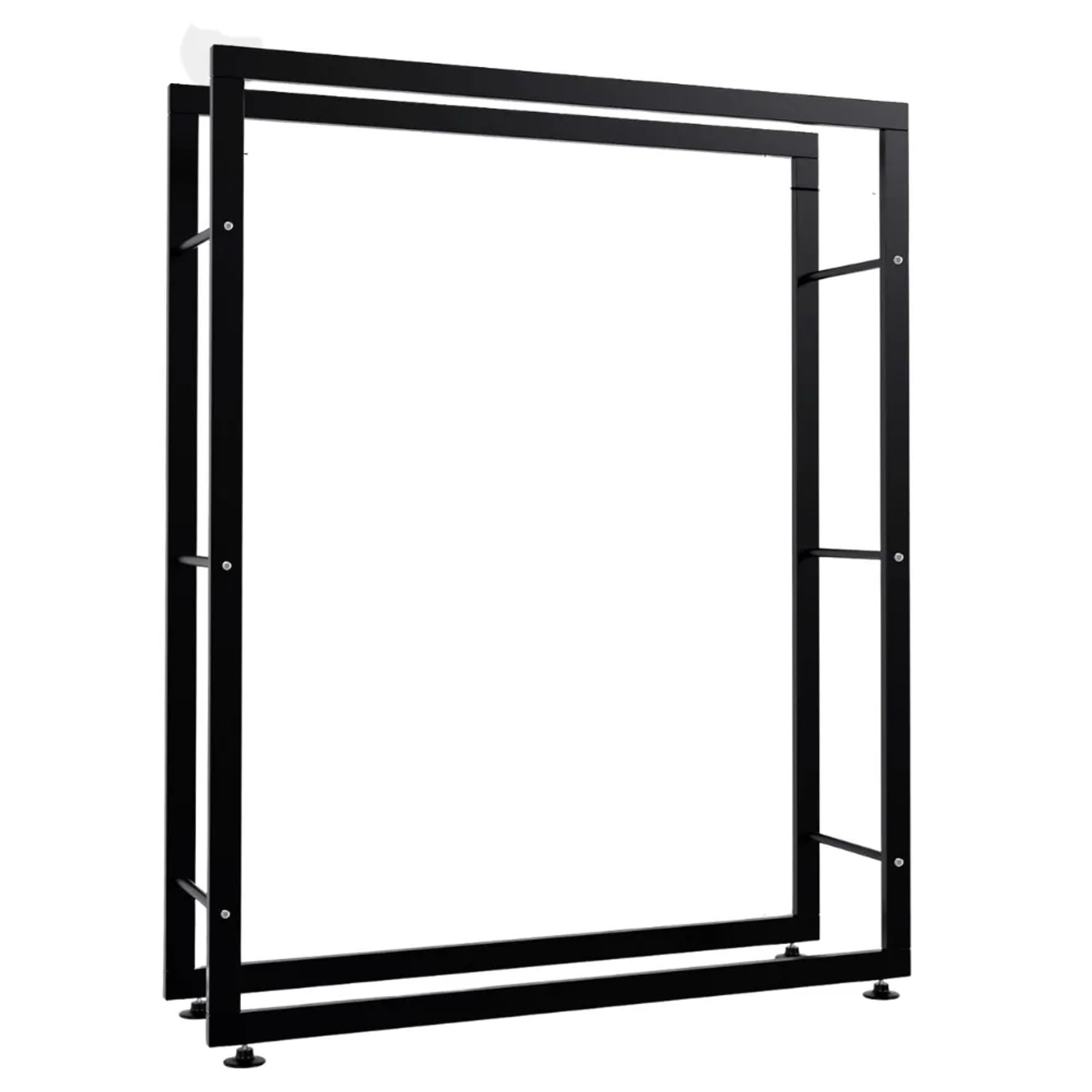 DELUKE Kaminholzregal Innen Metall SATLO Brennholzregal Innen Kaminholzständer Feuerholzregal Schwarz 25x100x125cm