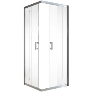 Schulte Eckeinstieg Sunny, 190x90cm, Chromoptik, Sicherheitsglas für moderne Eckdusche.