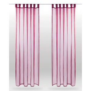 2er-Pack Bestlivings Dekoschals Noella Bordeaux mit Schlaufen und Raffhaltern.