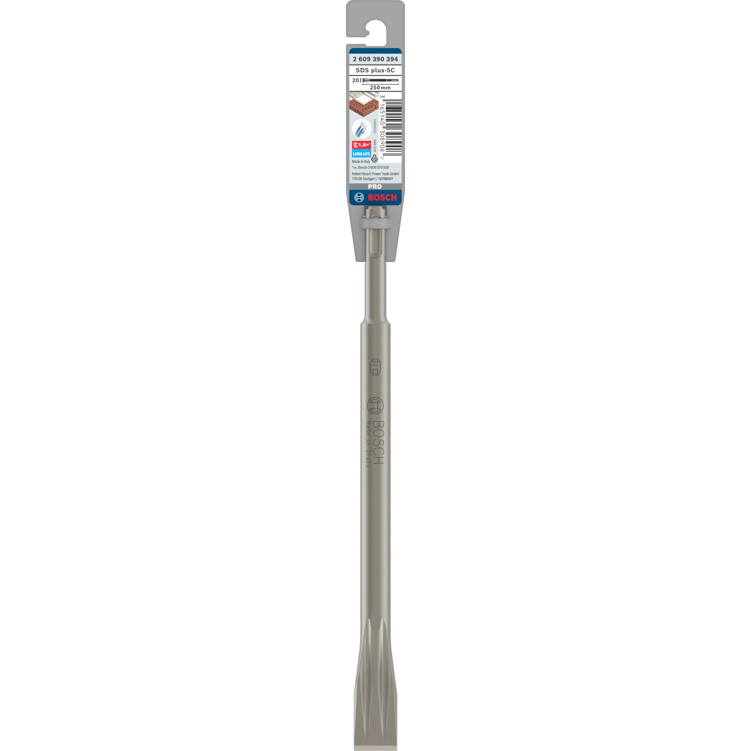 Bosch Flachmeißel Pro SDS-plus, 250 mm, für Hammer mit Drehstopp.