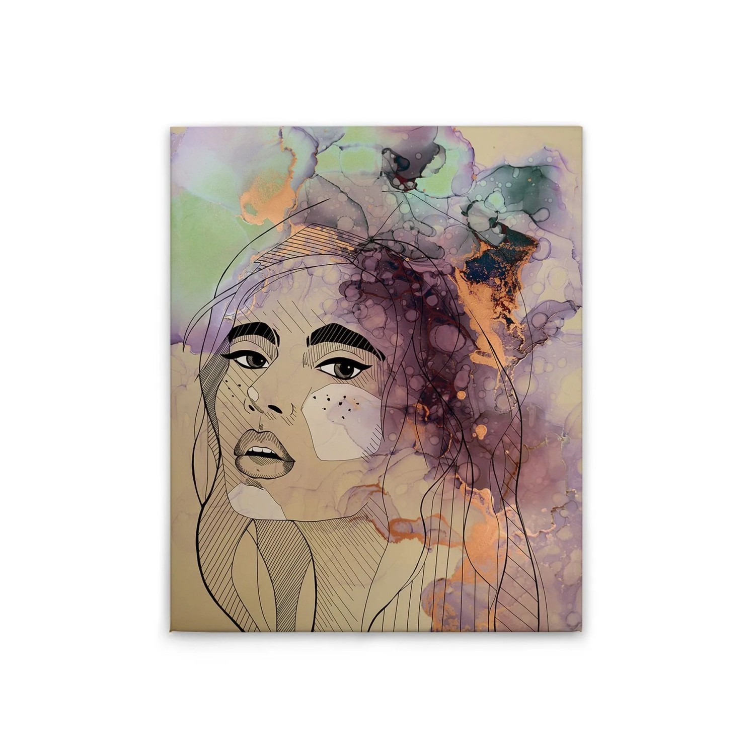 Tadessi Leinwandbild - M1-No.50773 - Aquarell Frau - 40 x 50 cm - Querformat
