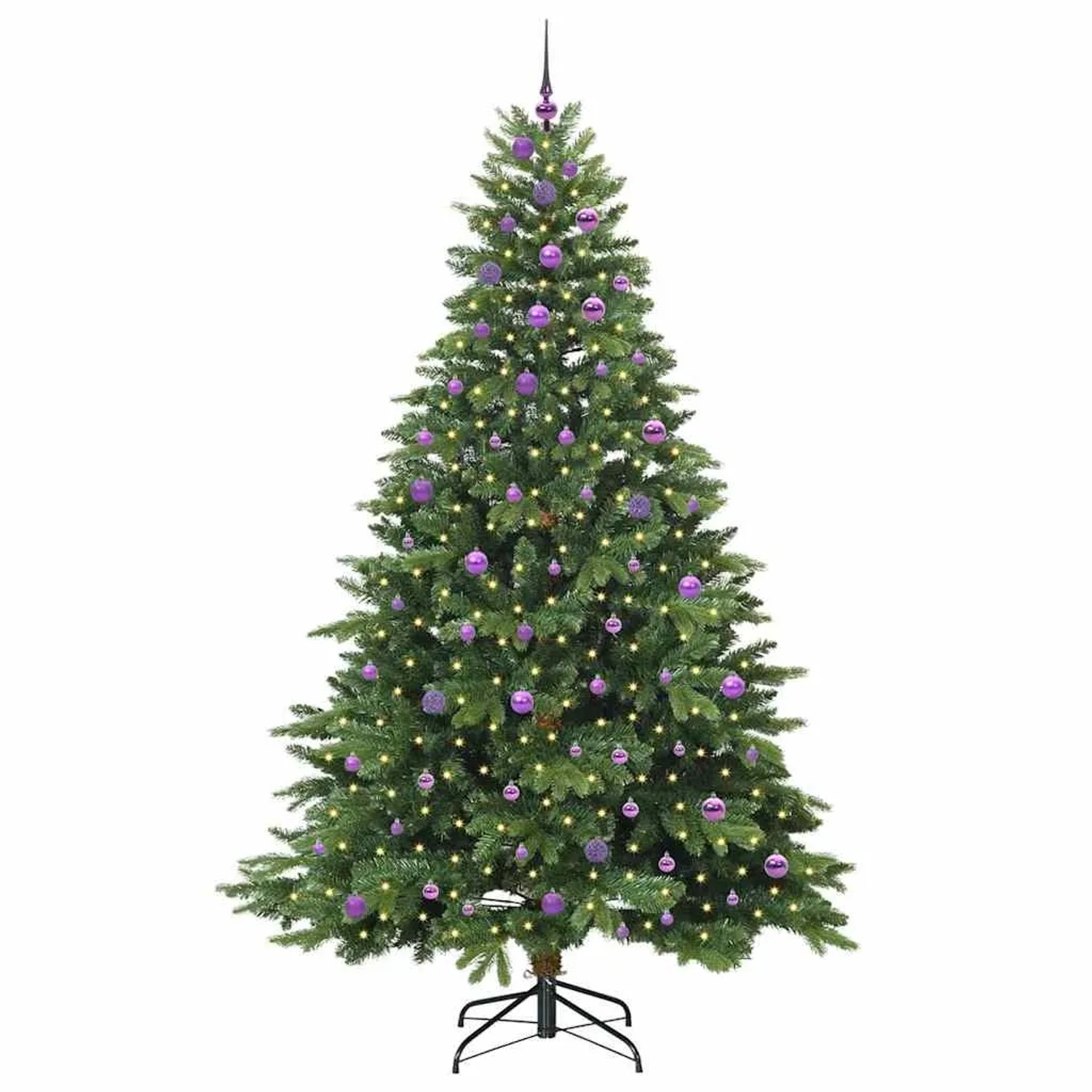 vidaXL Künstlicher Weihnachtsbaum mit 300 LEDs Grün 240 cm PE und PVC 3397581