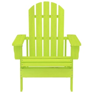 Grüner vidaXL Adirondack-Gartenstuhl aus massivem Tannenholz mit breiten Armlehnen und Lattenstruktur für Garten & Terrasse.