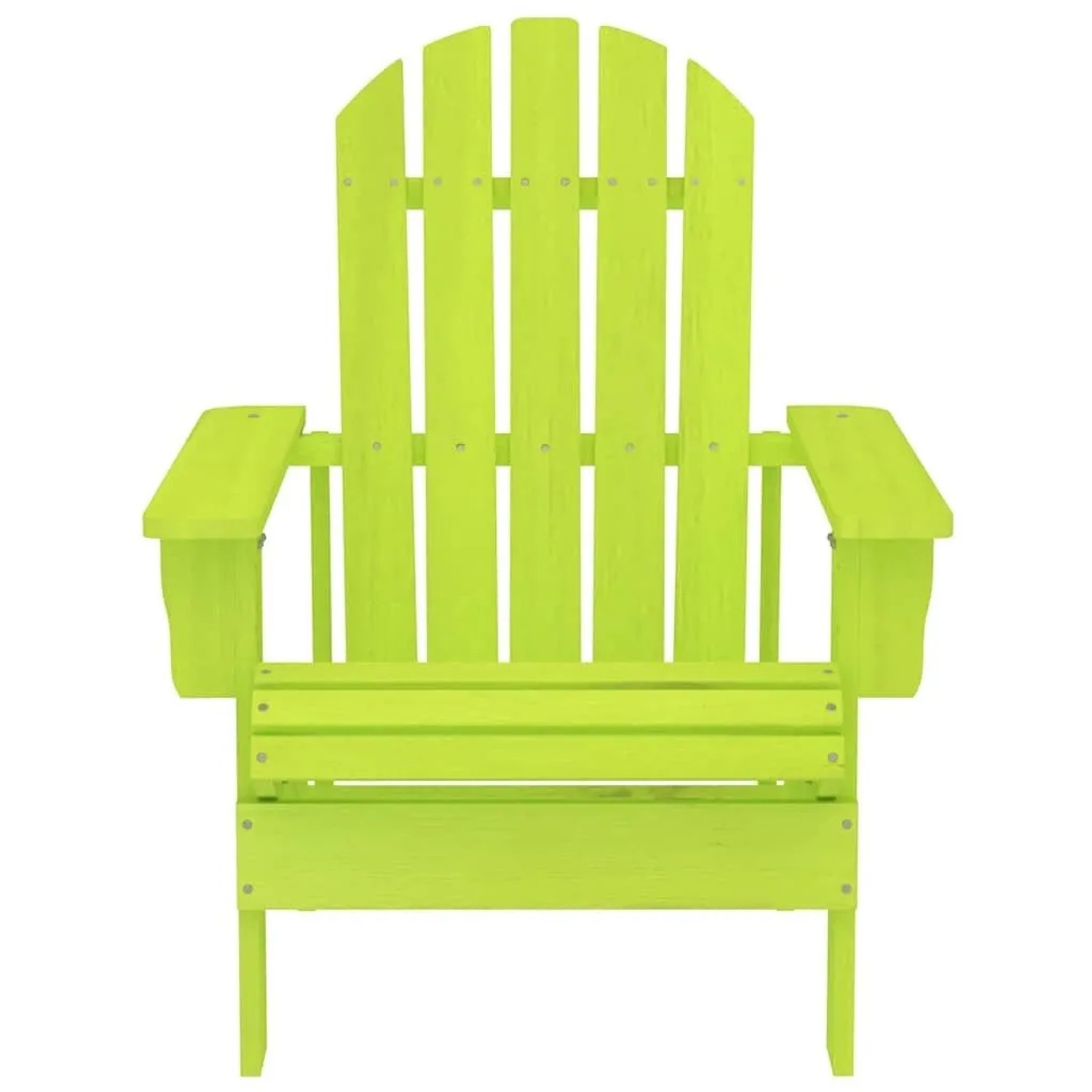 Grüner vidaXL Adirondack-Gartenstuhl aus massivem Tannenholz mit breiten Armlehnen und Lattenstruktur für Garten & Terrasse.