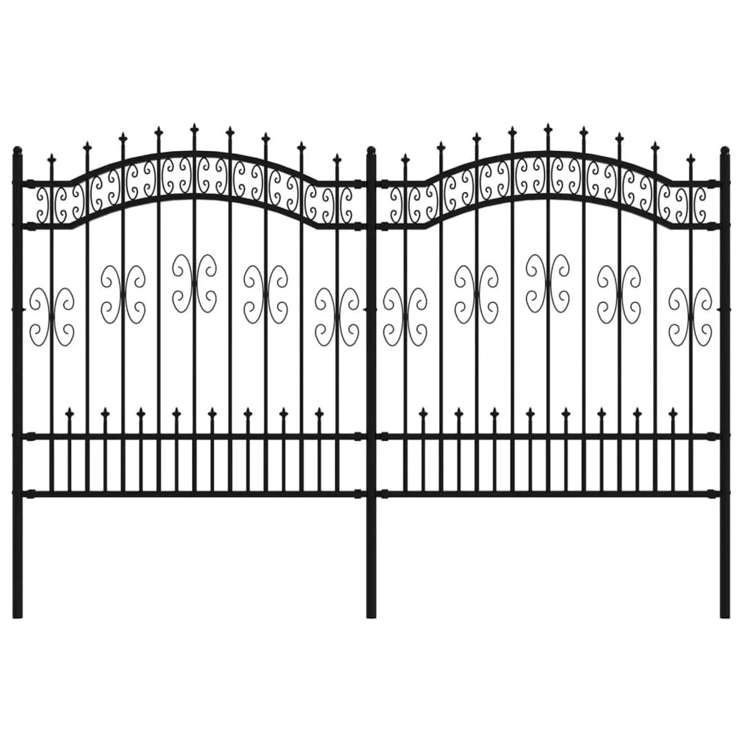 vidaXL Gartenzaun mit Speerspitze Schwarz 240 x 125 cm Pulverbeschichteter günstig online kaufen