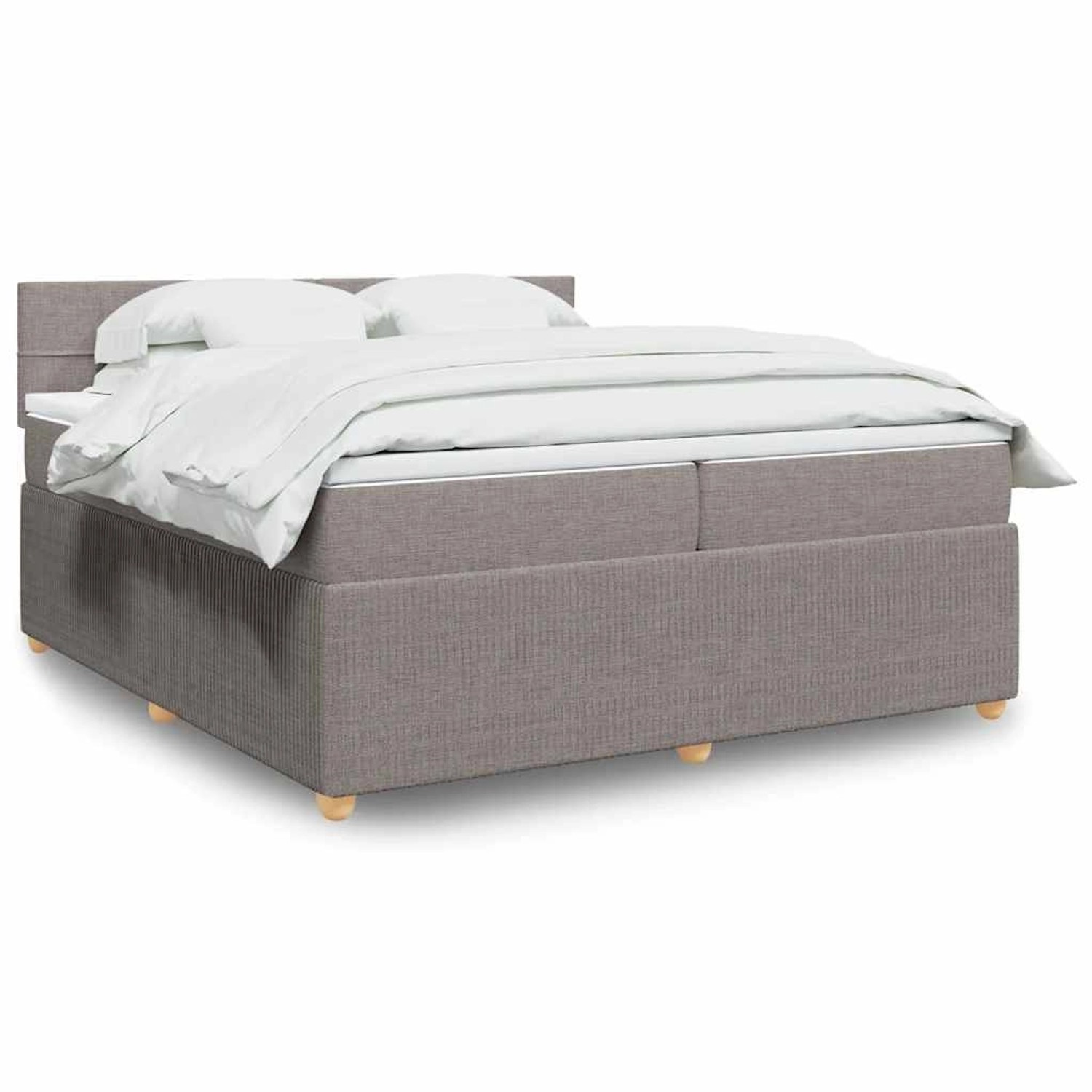 vidaXL Boxspringbett mit Matratze Taupe 200x200 cm Stoff 3289867 günstig online kaufen