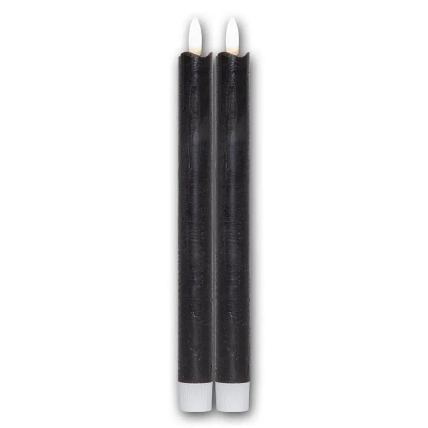 Star Trading LED Stabkerzen Flamme 2er Set Schwarz 25x21cm