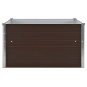 furnicato Hochbeet, 100x100x45 cm, brauner verzinkter Stahl. Ideal für Garten, Balkon und Terrasse.