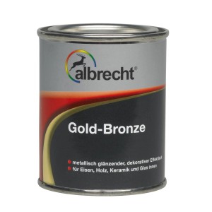Dose Albrecht Gold-Bronze Metallschutzlack, glänzend, 125ml für Innenbereich.
