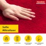 Rote Floordirekt Badematte Nasa (60x150 cm) mit Hand, weiche Mikrofaser, waschbar.