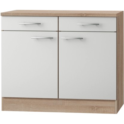 Optifit Küchen-Unterschrank Dakar286 100 cm Weiß Seidenglanz