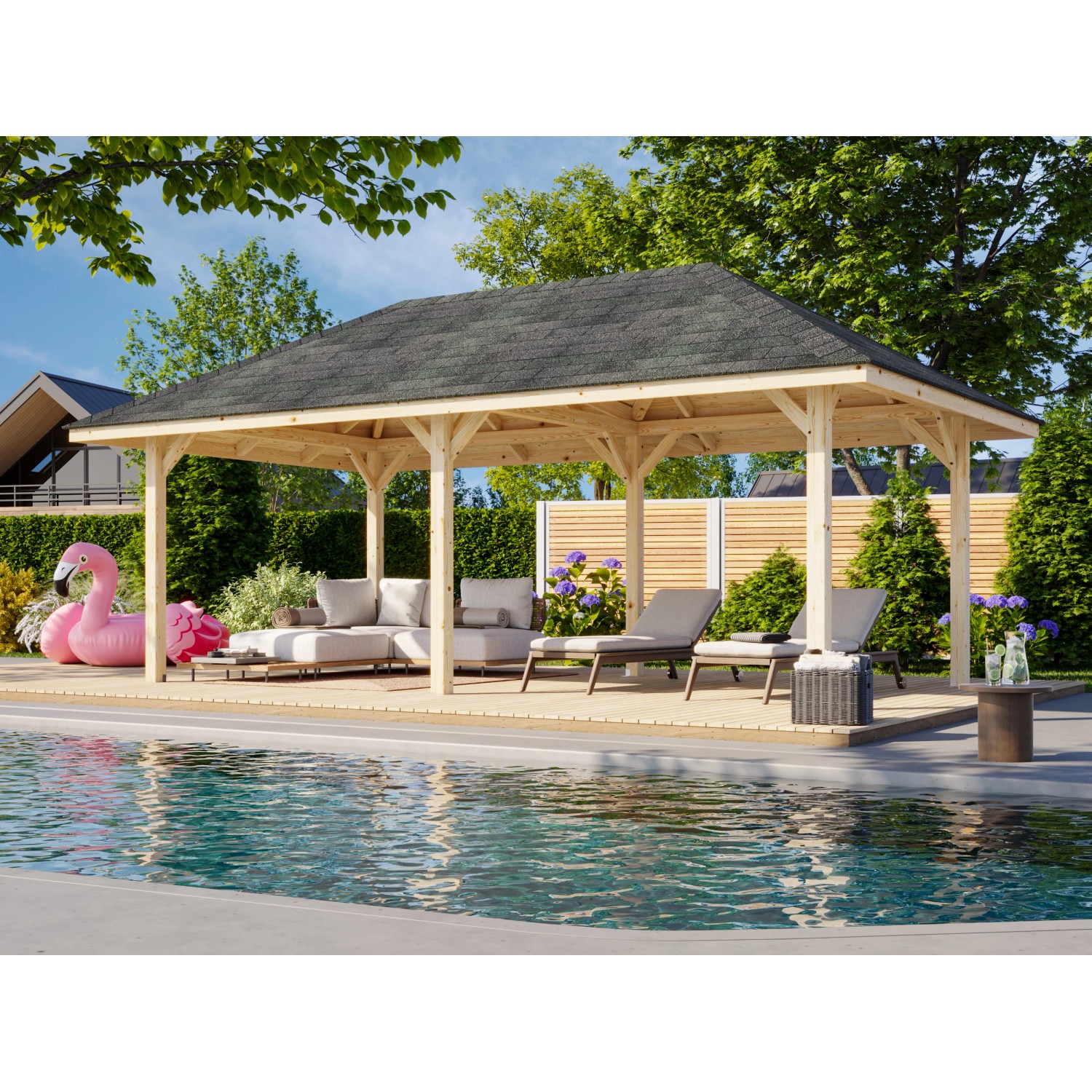 Palmako Pavillon Bianca 588 x 300 cm Lackiert Weiß FSC® günstig online kaufen
