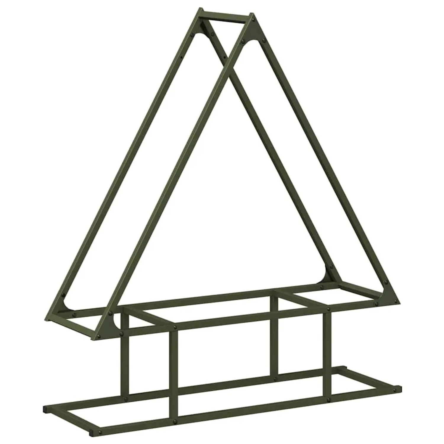 vidaXL Brennholzregal Olivgrün 80x25x90 cm Kaltgewalzter Stahl 864318