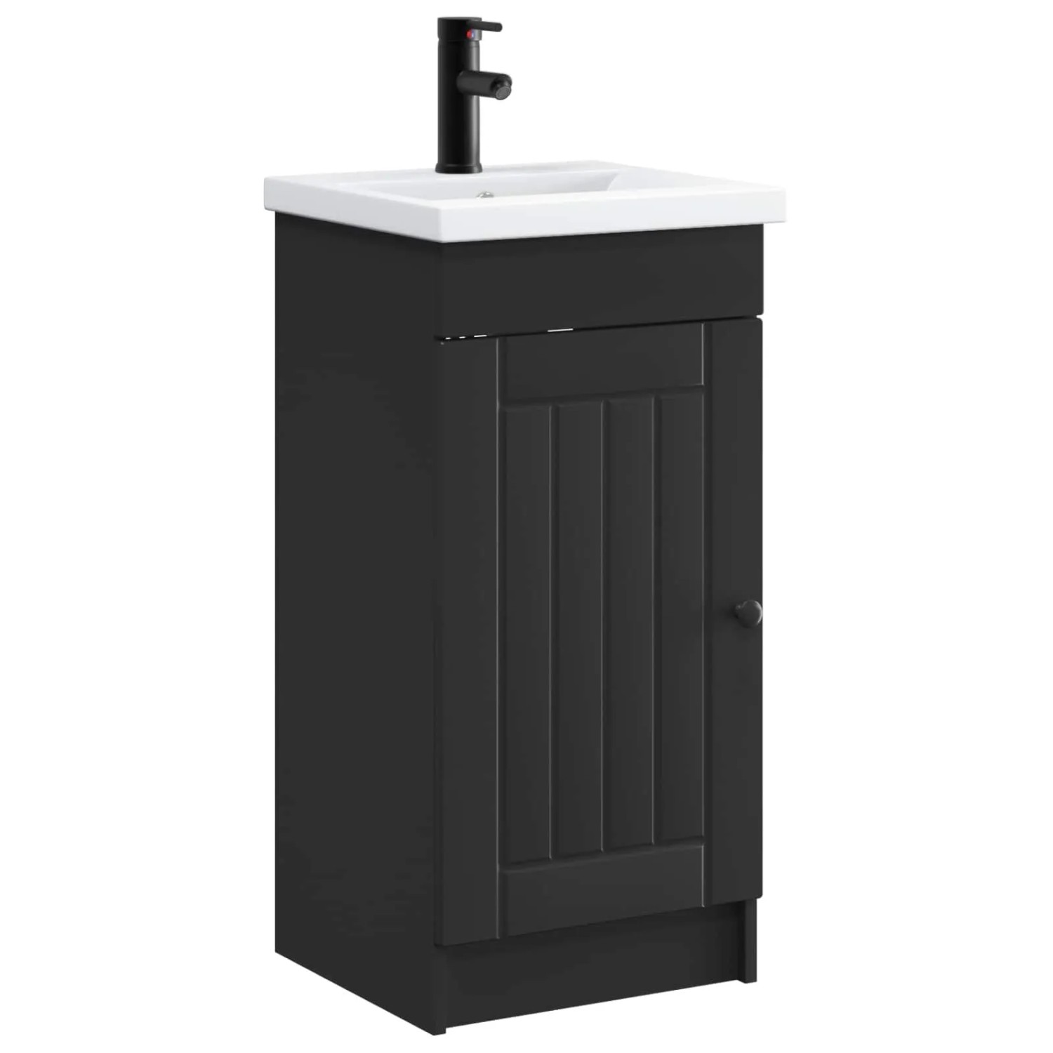 vidaXL Badezimmerschrank mit Waschbecken Schwarz 42 x 40 x 84,5 cm 890025