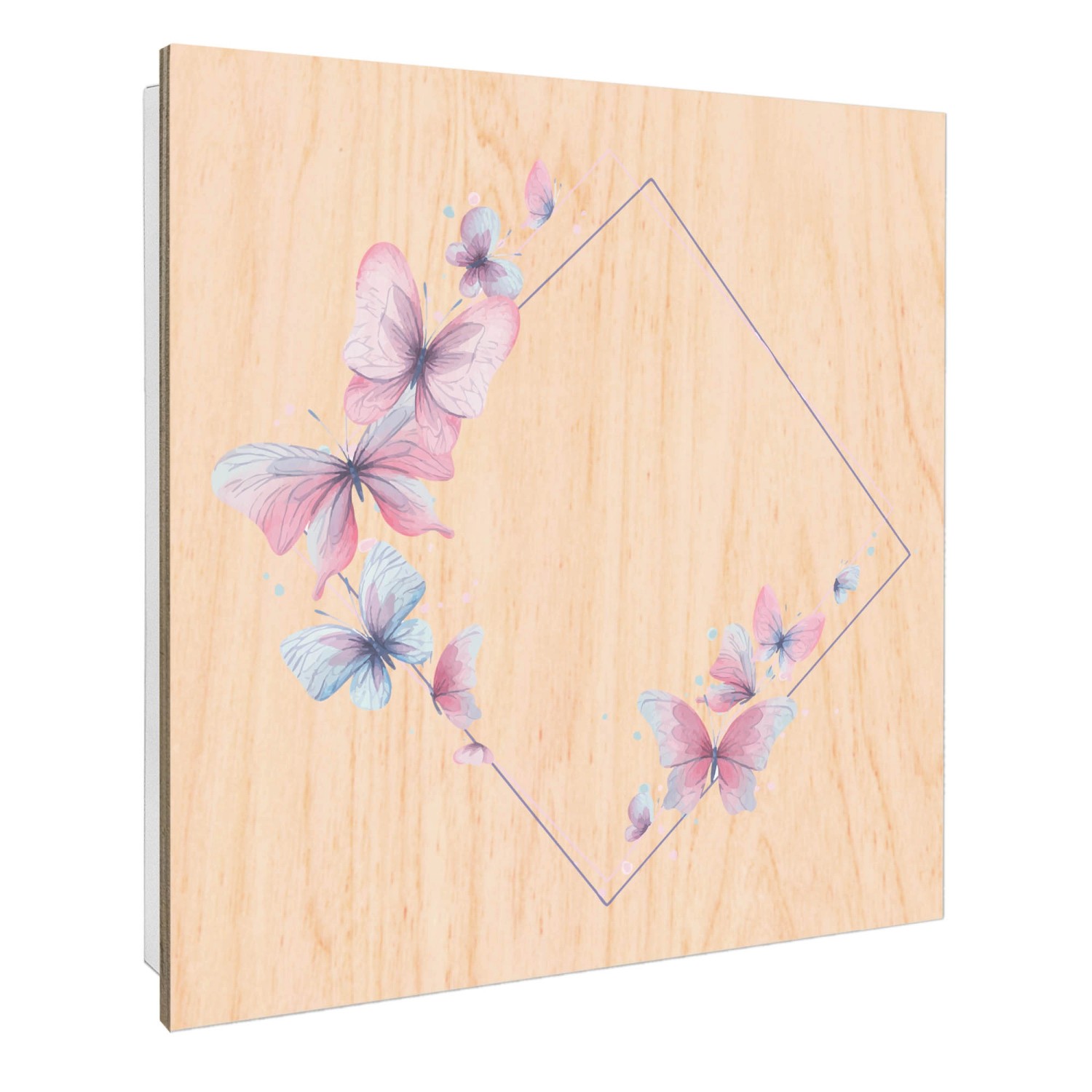 Banjado Schlüsselkasten mit Holzfront 30x30cm Weiß Scharnier Links 50 Haken günstig online kaufen