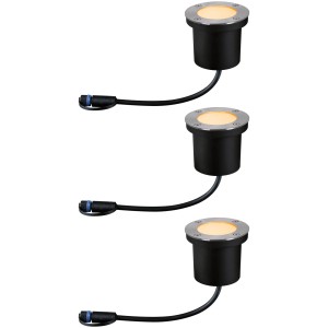 Paulmann LED-Bodeneinbaustrahler Floor Plug & Shine, 3er Set, für den Außenbereich.