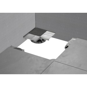 GS Terrassen Randhalter Außenecke aus Aluminium für Plattenverlegung mit Stellfuß (27-40mm).